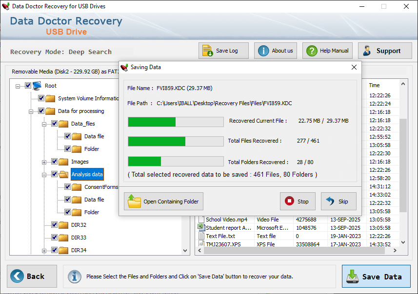 Save Recovered Data